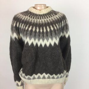 Lands End Alpaca Wool Fair Isle Sweater Nordic